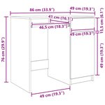 vidaXL Bureau chêne Sonoma 86x49x76 cm bois d'ingénierie