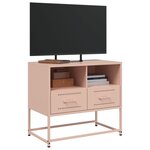 vidaXL Meuble TV rose 68x39x60 5 cm acier