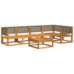 vidaXL Ensemble de canapés de jardin 6 pièces avec coussins en bois d'acacia et rotin