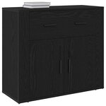 vidaXL Buffet avec tiroir Chêne noir 80 x 33 x 70 cm Bois d'ingénierie