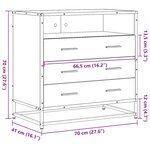 vidaXL Commode noir 70x41x70 cm bois d'ingénierie