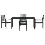 vidaXL Ensemble de salle à manger pour jardin 5 Pièces Noir Rattan PVC