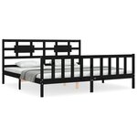 vidaXL Cadre de lit sans matelas noir 200x200 cm bois massif de pin