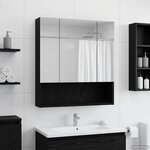 vidaXL Armoire Miroir de Salle de Bain Chêne noir 60 x 14.5 x 70 cm