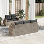 vidaXL Salon de jardin 6 Pièces avec coussins gris clair résine tressée