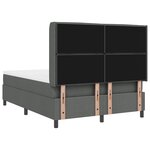 Lit à ressorts vidaXL avec matelas et LED gris foncé 160x200 cm en tissu