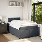 vidaXL Sommier à lattes de lit et matelas Gris foncé 120x200cm Velours