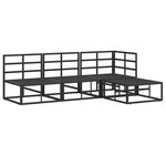 vidaXL Ensemble de canapé de jardin 4 Pièces Noir 211.5 x 141.5 x 71 cm