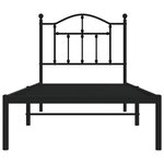 vidaXL Cadre de lit métal sans matelas avec tête de lit noir 90x190 cm