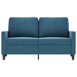 vidaXL Canapé à 2 places Bleu 120 cm Velours