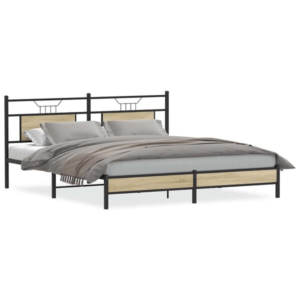 vidaXL Cadre de lit sans matelas chêne sonoma 183x203 cm