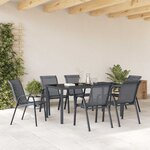 vidaXL Chaises empilables de jardin lot de 6 Gris Tissu textilène