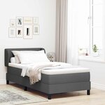 Lit Box Spring vidaXL avec matelas gris foncé 90x200 cm en tissu