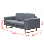 vidaXL Canapé à 2 places tissu gris clair