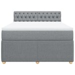 vidaXL Sommier à lattes de lit avec matelas Gris clair 140x190cm Tissu