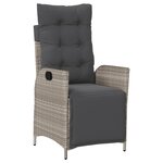 vidaXL Ensemble à manger de jardin et coussins 9 Pièces gris clair rotin