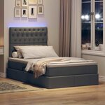 vidaXL Lit avec rangement et LED Gris foncé 120 x 190 cm Polyester
