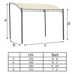 Vidaxl belvédère tissu blanc crème