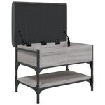 vidaXL Banc à chaussures sonoma gris 62x42x45 cm bois d'ingénierie