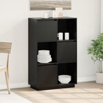 vidaXL Buffet Noir 74x35x117 cm Bois massif de pin