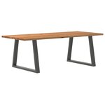 vidaXL Table à manger marron clair bois de chêne massif rectangulaire