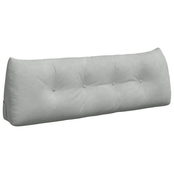 vidaXL Coussin de Dos Gris clair 140 x 24 x 50 cm Velours