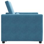 vidaXL Canapé Lit Simple avec des roues Bleu 90 x 165 x 87 cm Velours