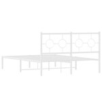 vidaXL Cadre de lit métal avec tête de lit blanc 140x190 cm