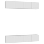 vidaXL Meubles TV 4 Pièces Blanc 80x30x30 cm Bois d'ingénierie
