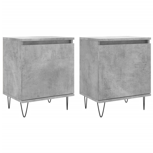vidaXL Tables de chevet 2 Pièces gris béton 40x30x50 cm bois d'ingénierie