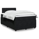 vidaXL Sommier à lattes de lit avec matelas Noir 120x200 cm Velours