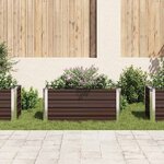 vidaXL Lit surélevé de jardin Marron 100x40x45 cm Acier galvanisé