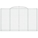 vidaXL Paniers à gabions arqués 4 Pièces 300x30x180/200 cm fer galvanisé