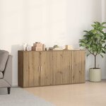 vidaXL Buffet 2 Pièces Chêne artisanal 79 x 38 x 80 cm Bois d'ingénierie