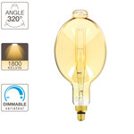 Ampoule led giant (bt180) / vintage au verre ambré  dimmable  culot e27  8w cons. (60w eq.)  800 lumens  lumière blanc chaud