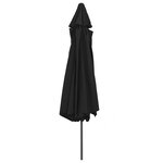 vidaXL Parasol d'extérieur avec mât en métal 390 cm noir