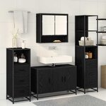 vidaXL Ensemble de mobilier de salle de bain 4 Pièces Chêne noir