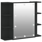vidaXL Armoire à miroir avec LED noir 70x16 5x60 cm