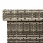 vidaXL Boîte de rangement de jardin et roues gris résine tressée