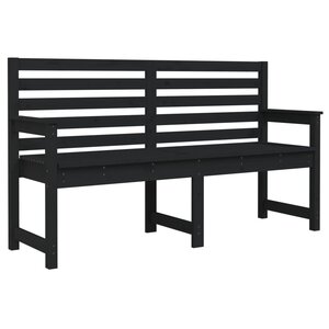vidaXL Banc de jardin noir 159 5x48x91 5 cm bois massif de pin
