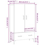 vidaXL Buffet haut sonoma gris 69 5x31x115 cm bois d'ingénierie