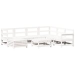 vidaXL Salon de jardin 8 Pièces blanc bois de pin massif