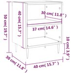 vidaXL Table de chevet blanc brillant 40x30x50 cm bois d’ingénierie