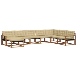 vidaXL Ensemble de canapés d'extérieur 8 pc Naturel et Beige