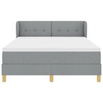 Lit Box Spring vidaXL avec Matelas - Gris clair  140x190 cm  Tissu
