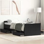 vidaXL Cadre de lit Chêne noir 75 x 190 cm Bois d'ingénierie