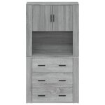 vidaXL Buffet haut Sonoma gris Bois d'ingénierie