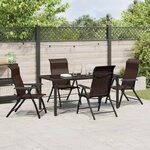 vidaXL Ensemble de salle à manger pour jardin 5 Pièces Marron Poly rotin