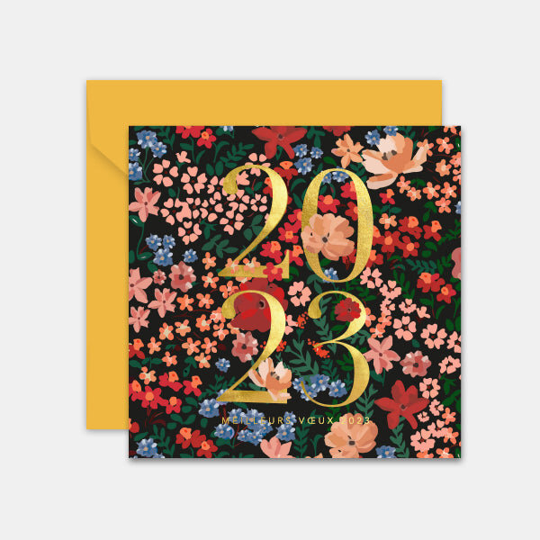 Lot de 5 cartes de voeux illustrative flowers