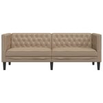 vidaXL Canapé à 3 places Chesterfield cappuccino similicuir